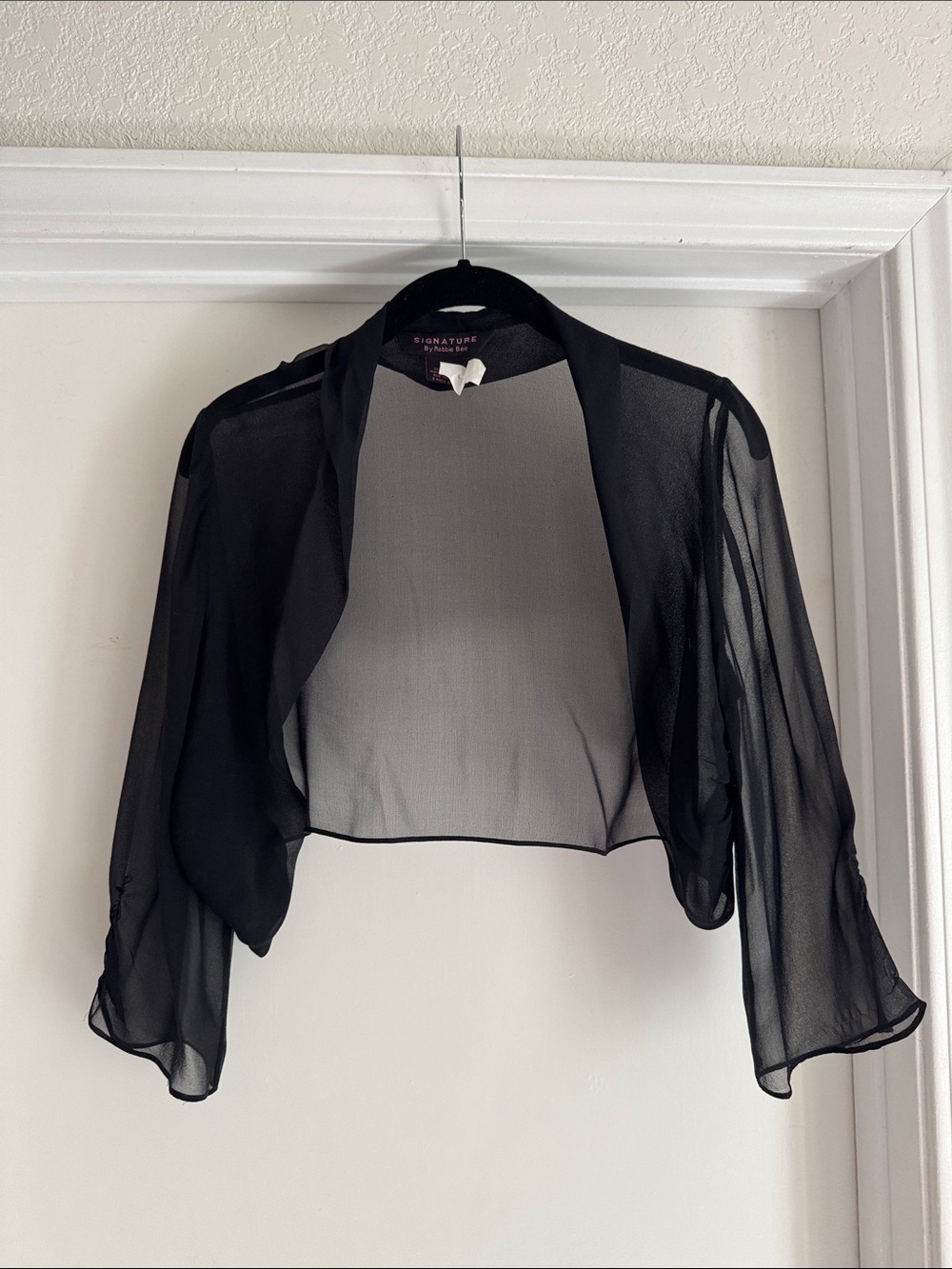 Vintage Black Sheer Silk Cropped Bolero Shrug
